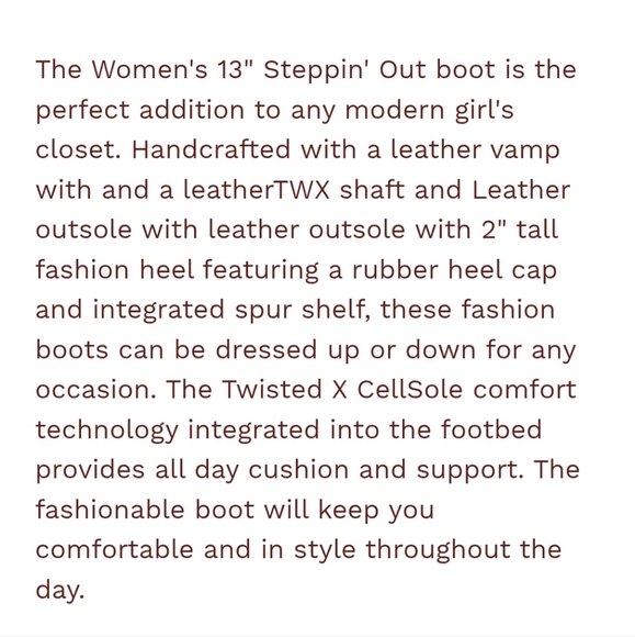 Twisted X Women's Steppin' Out Western Boots - Snip Toe 7.5B, 8.5B, 9.5B - Picture 9 of 10